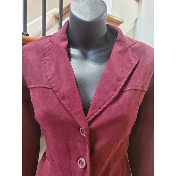 First Option Womens Maroon Single Breasted Four Button 2 Piece Pants & Coat MP - Picture 2 of 12